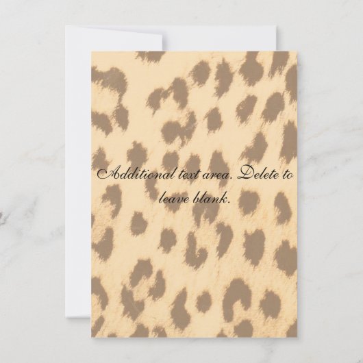 Leopard Cheetah Imprimer Blanc Bow Glam Invitation (Dos)