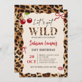 Leopard Cheetah Let’s Get Wild Birthday Invitation (Devant / Derrière)