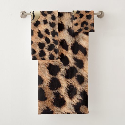 Leopard Cheetah Poster de animal Chic Monogramme (En situation)