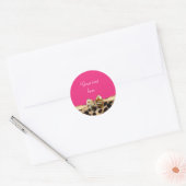 Leopard Cheetah Print Bow Roze Party Stickers (Envelop)