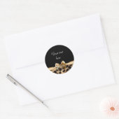 Leopard Cheetah Print Bow Verjaardagsfeestje Stick Ronde Sticker (Envelop)
