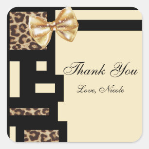 Leopard Cheetah Print Color Block Sticker Label