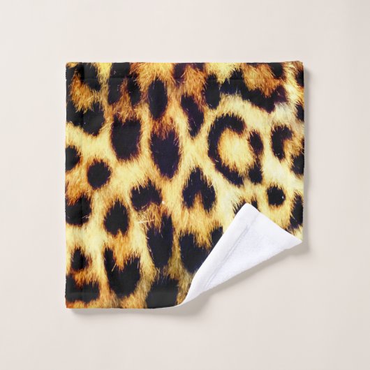 Leopard Cheetah Print Faux Fur (Gant de toilette)