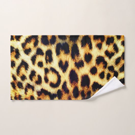 Leopard Cheetah Print Faux Fur (Serviette à main)
