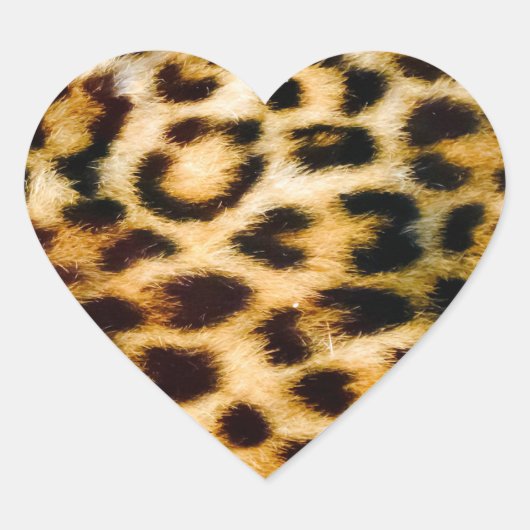 Leopard Cheetah Print Faux Fur Hart Sticker (Voorkant)