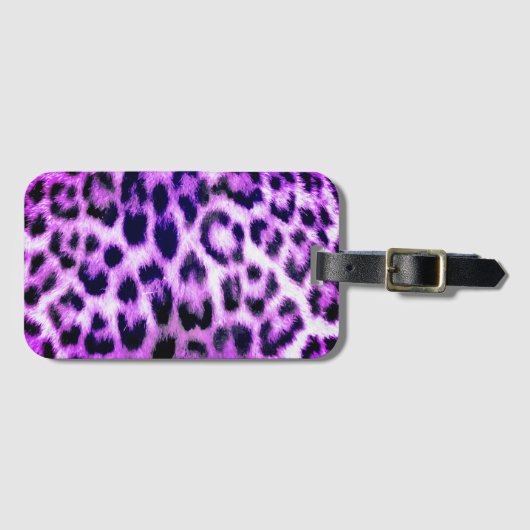 Leopard Cheetah Print Faux roze Bagagelabel (Voorkant (horizontaal))