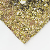 Leopard Cheetah Print Gouden Glitter Glam Monogram Fleece Deken (Hoek)