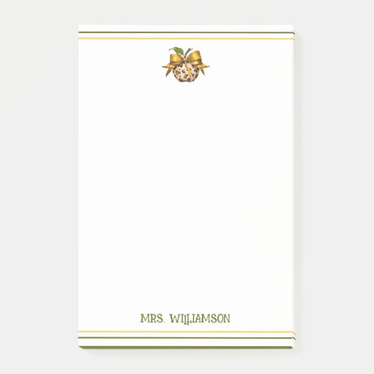 Leopard Cheetah Print Teacher's Apple Post-it® Notes (Voorkant)