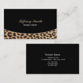 Leopard Cheetah Print Zwart Visitekaartje (Voorkant / Achterkant)