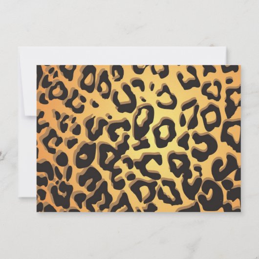 Leopard Cheetah Roller Patinage Invitation (Dos)
