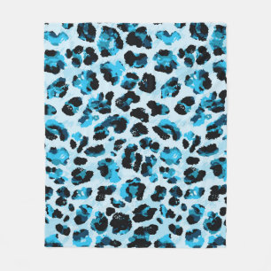 Leopard Cheetah Skin: Waterverf  Tie Dye Fleece Deken