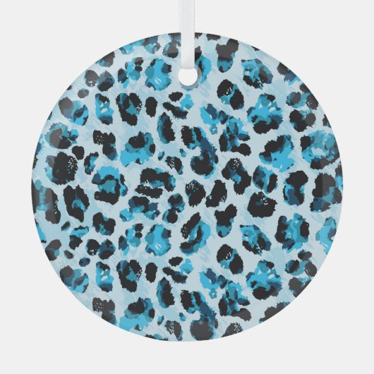 Leopard Cheetah Skin: Waterverf Tie Dye Glas Ornament (Voorkant)