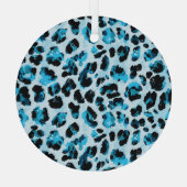 Leopard Cheetah Skin: Waterverf Tie Dye Glas Ornament (Achterkant)