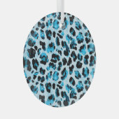 Leopard Cheetah Skin: Waterverf Tie Dye Glas Ornament (Voorkant Rechts)