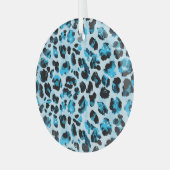 Leopard Cheetah Skin: Waterverf Tie Dye Glas Ornament (Voorkant links)