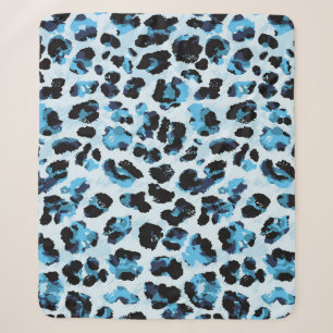 Leopard Cheetah Skin: Waterverf Tie Dye Sherpa Deken