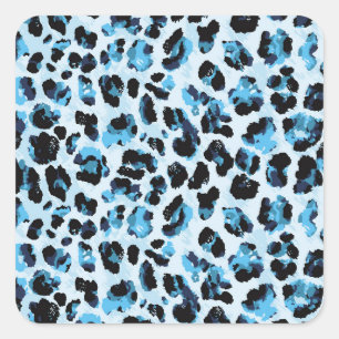 Leopard Cheetah Skin: Waterverf  Tie Dye Vierkante Sticker