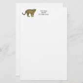leopard Cheetah Spotted Cat Drawing Briefpapier (Voorkant / Achterkant)