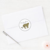 leopard Cheetah Spotted Cat Drawing Ronde Sticker (Envelop)