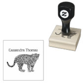 leopard Cheetah Spotted Cat Drawing Rubberstempel (Gestempeld)