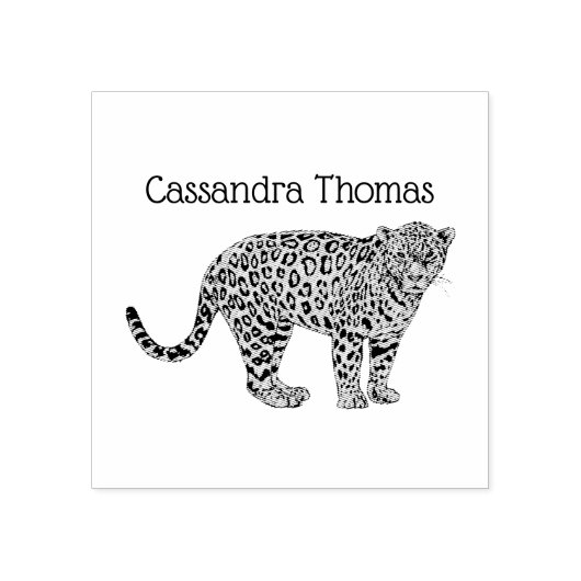 leopard Cheetah Spotted Cat Drawing Rubberstempel (Afrduk)