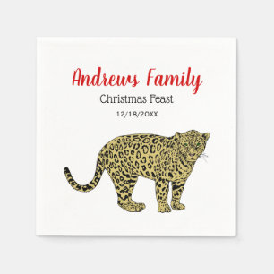 leopard Cheetah Spotted Cat Drawing Servetten