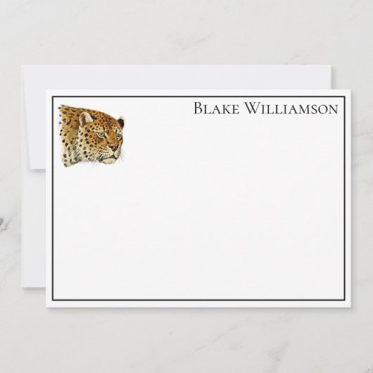  leopard Cheetah Spotted Cat Head Notitiekaartje (Voorkant)