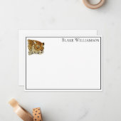  leopard Cheetah Spotted Cat Head Notitiekaartje (Voorkant / Achterkant in situ)