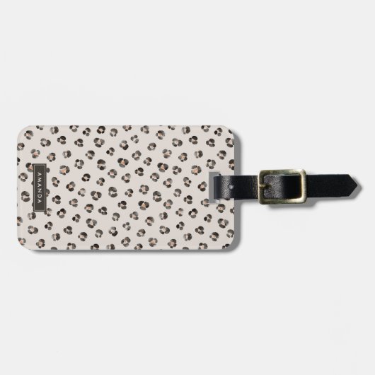 Leopard Cheetah Wild Animal Skin Pattern Bagagelabel (Voorkant horizontaal)