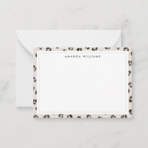 Leopard Cheetah Wild Animal Skin Pattern Notitiekaartje