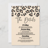 Leopard Cheetah Wild Bachelorette Weekend Party Kaart (Achterkant)