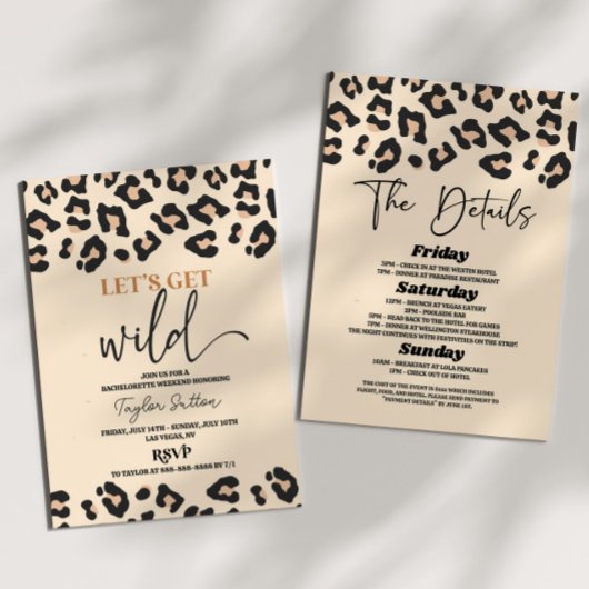 Leopard Cheetah Wild Bachelorette Weekend Party Kaart