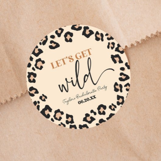 Leopard Cheetah Wild Bachelorette Weekend Party Ronde Sticker