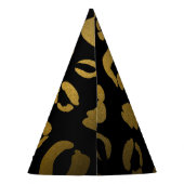 Leopard Cheetah Zwart Goud Oerwoud Verjaardagsfees Feesthoedjes (Achterkant)