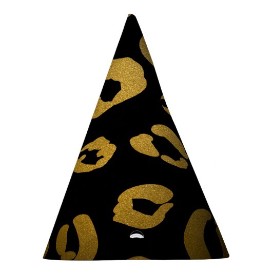 Leopard Cheetah Zwart Goud Oerwoud Verjaardagsfees Feesthoedjes (Rechts)