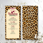 Leopard Cherry Pink Bow Birthday  Menu