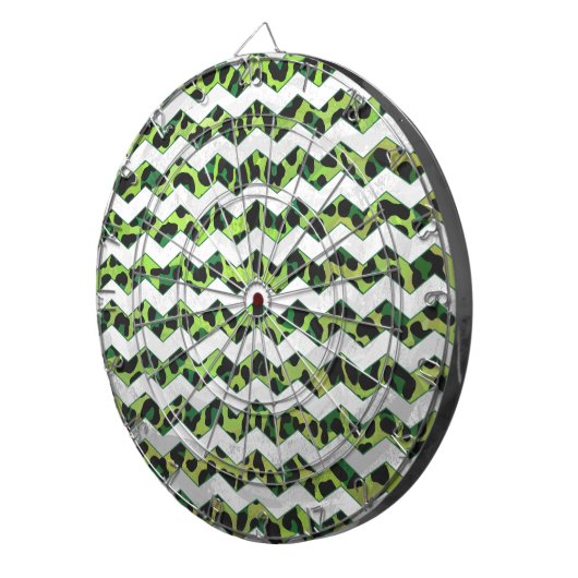 Leopard Chevron Black en Green Print Dartbord (Voorkant Rechts)