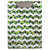 Leopard Chevron Black en Green Print Klembord (Voorkant)