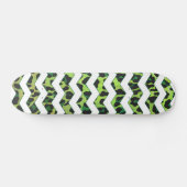 Leopard Chevron Black en Green Print Skateboard (Horizontaal)
