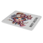 Leopard Chic Christmas Snowman Snijplank (Hoek)