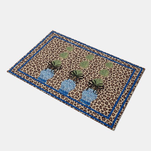 Leopard Chinoiserie Ginger Jar Doormat tapis (Incliné)