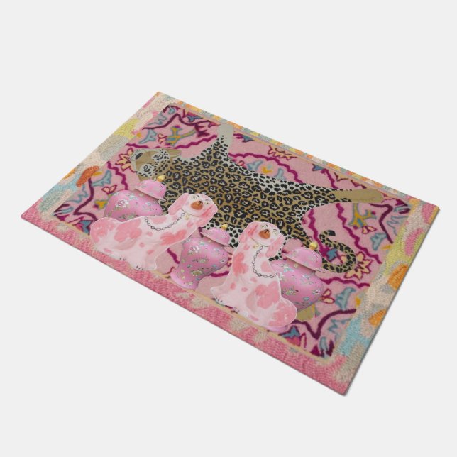 Leopard Chinoiserie Ginger Jar jarres Tapis de por (Incliné)