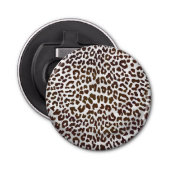 Leopard Chocolade Print Button Flesopener (Voorkant)