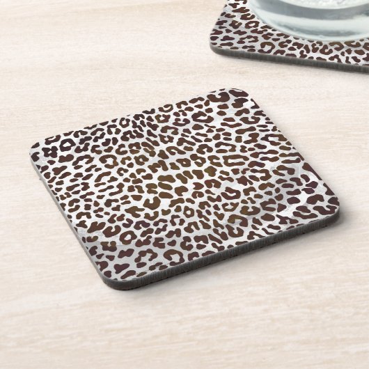 Leopard Chocolade Print Drankjes Onderzetter (Linkerzijde)