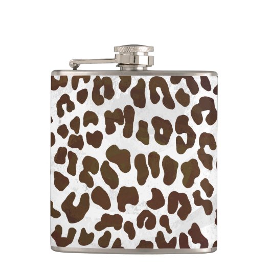 Leopard Chocolade Print Heupfles (Voorkant)