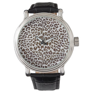 Leopard Chocolade Print Horloge