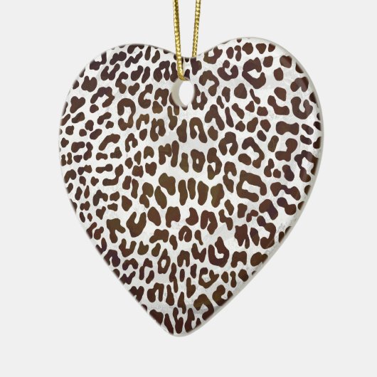 Leopard Chocolade Print Keramisch Ornament (Links)