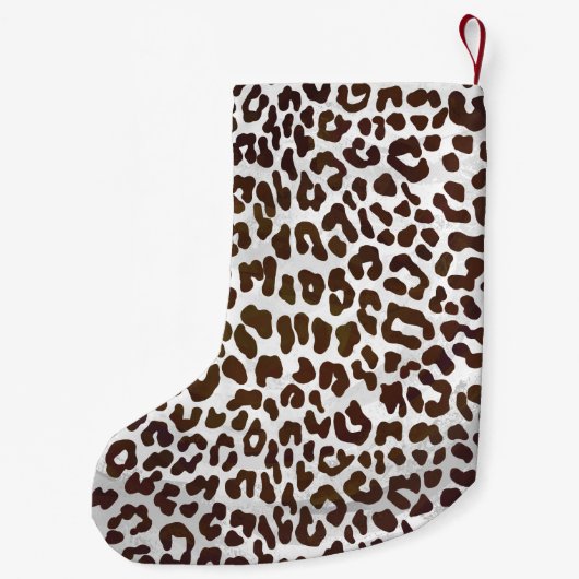 Leopard Chocolade Print Kleine Kerstsok (Achterkant)