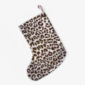 Leopard Chocolade Print Kleine Kerstsok (Achterkant (Hangend))