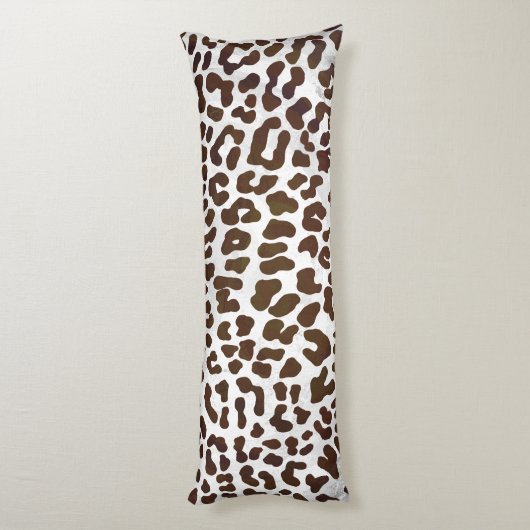 Leopard Chocolade Print Lichaamskussen (Achterkant (Verticaal))